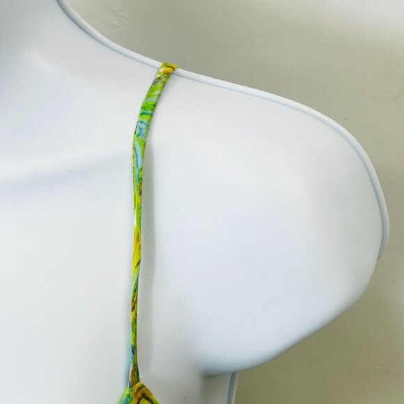 Kelly and Diane Floral Slip Dress Size 2 Green Blue Spaghetti Strap Back Zip - Picture 8 of 13